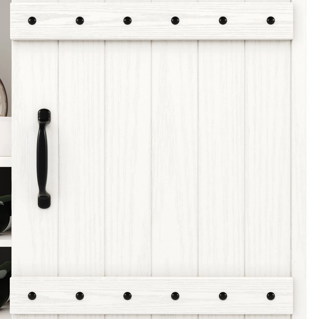 Bufet modern cu suport pentru pahare de vin, Alb | Aosom Romania