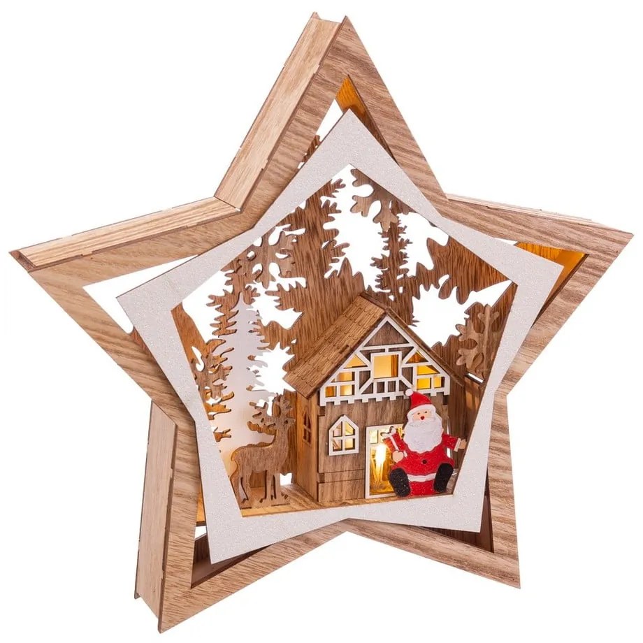 Decorațiune luminoasă maro cu model de Crăciun Noel – Casa Selección