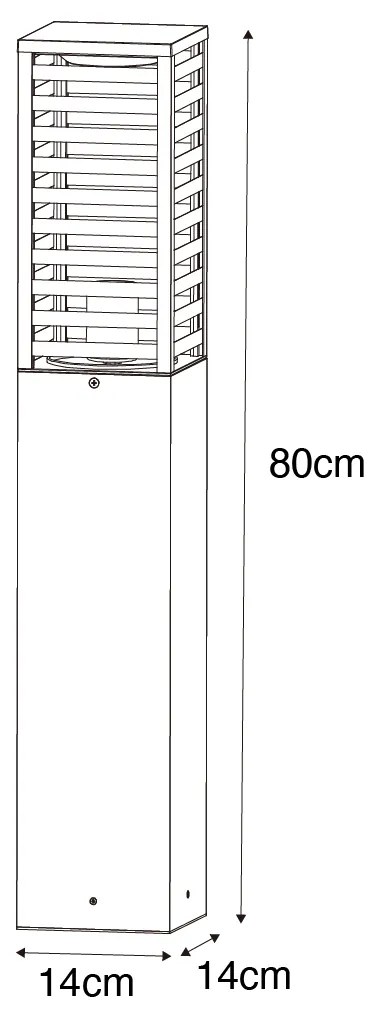 Lampă de podea modernă pentru exterior neagră 80 cm IP44 - Reims