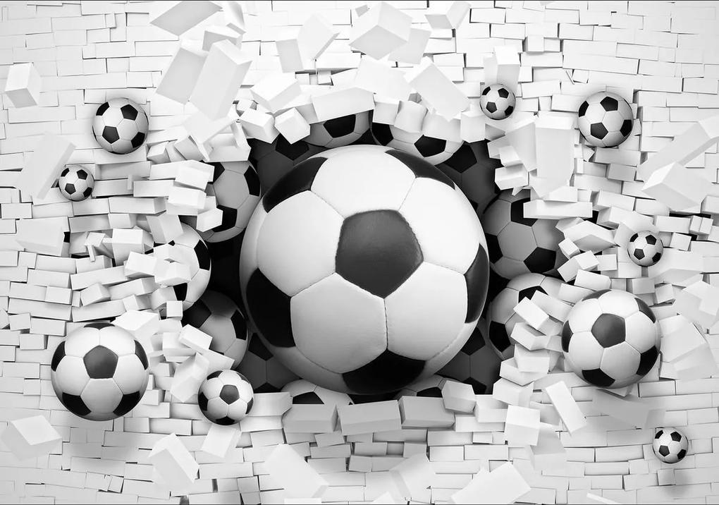 Fototapet - 3D fodbal în Brickwall (152,5x104 cm), în 8 de alte dimensiuni noi