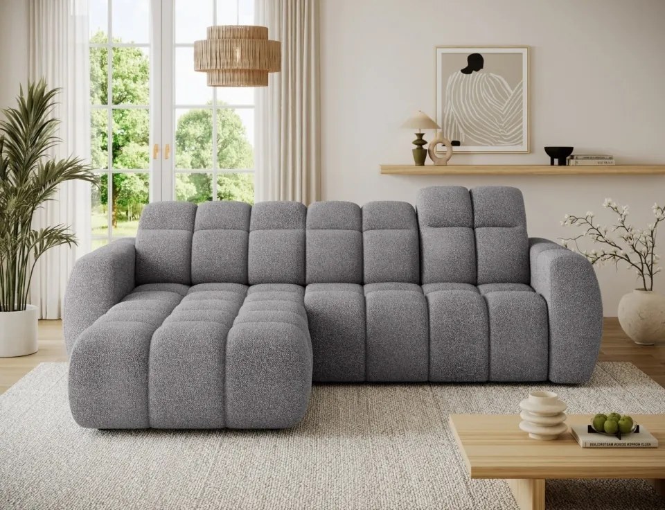 Colțar extensibil electric ELTAP Fanito Stânga 288x200 cm | Funcție pat 84x232 | Tetieră reglabilă | Design premium (Culoare: Rosu / Jaffray 30)