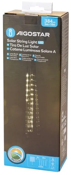 Instalație LED solară de Crăciun Aigostar 384xLED/13m IP65 alb rece