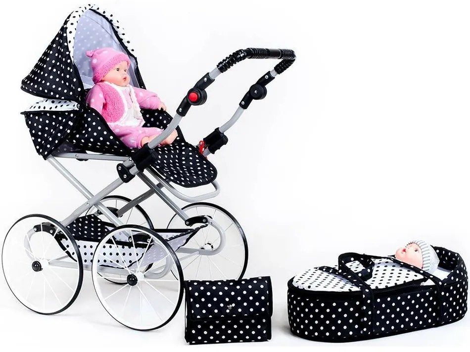 Cărucior New Baby Doll Natálka , negru și alb
