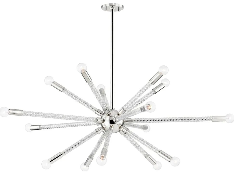 Candelabru, lustra suspendata, design modern PIPPIN nichel lucios