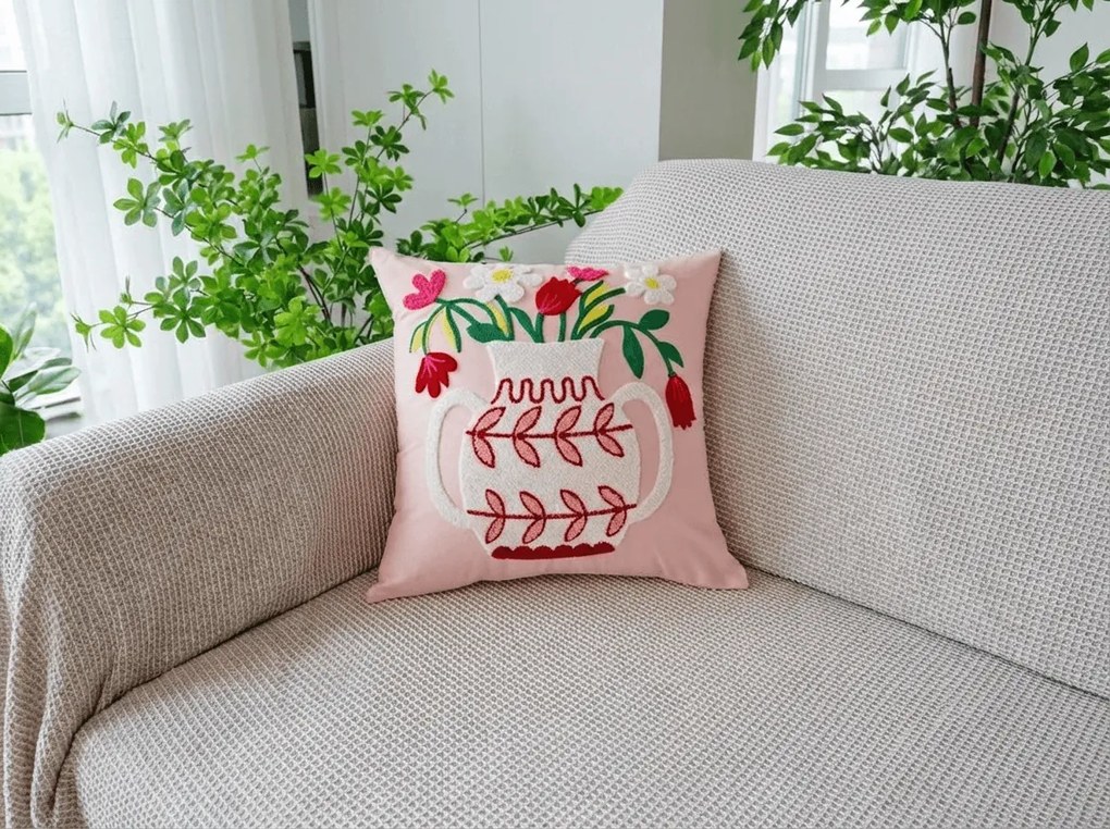 Husa de perna VASELLA 45x45 cm, roz