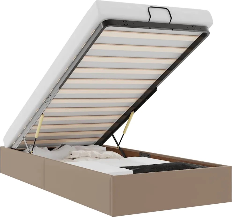 vidaXL Cadru de pat otoman fără saltea Cappucino piele artificială