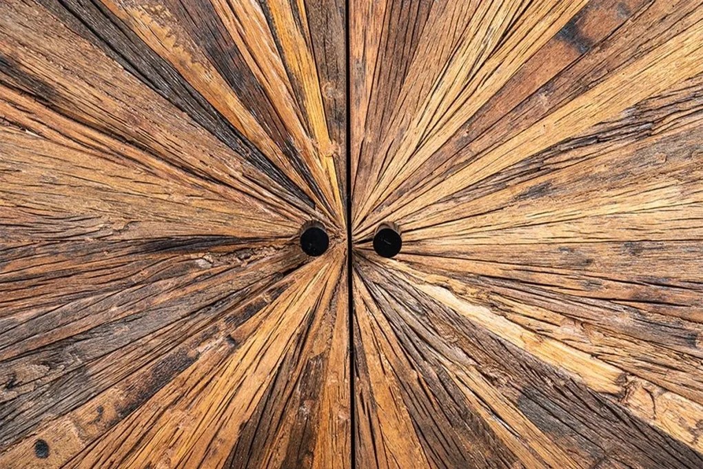 Comoda design industrial vintage Barracuda 180cm, maro