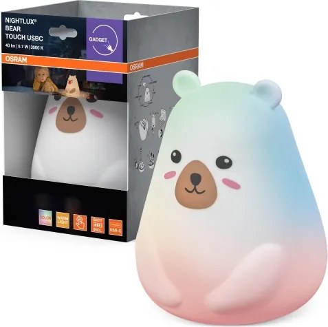 Osram - LED RGBW Lampă de veghe tactilă pentru copii NIGHTLUX BEAR LED/0,7W/3,7V 1200 mAh