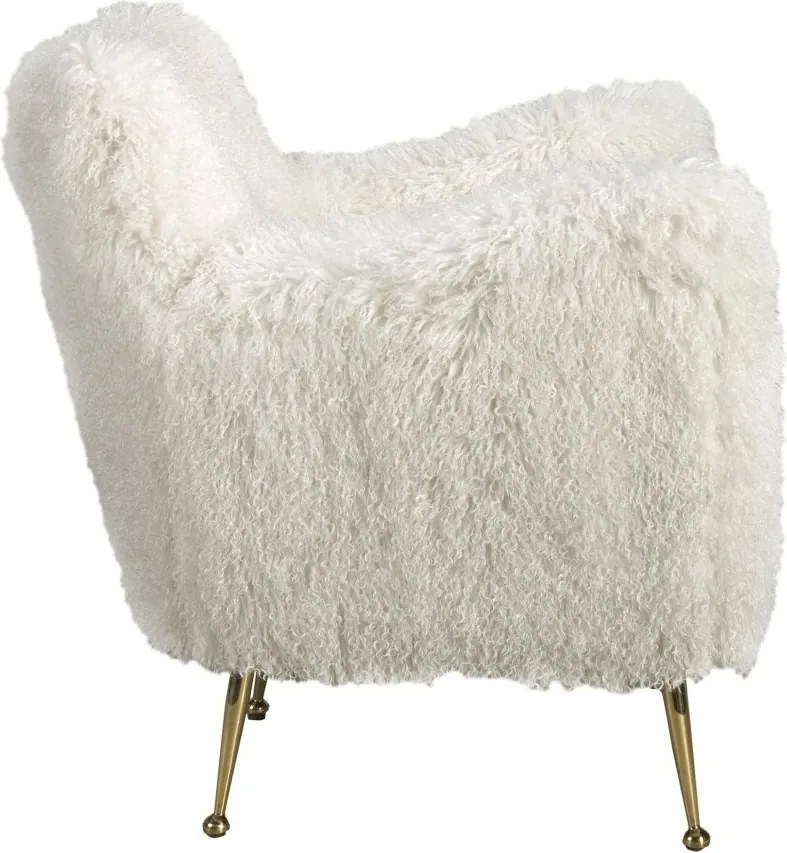 Fotoliu LUX design italian, White long pile