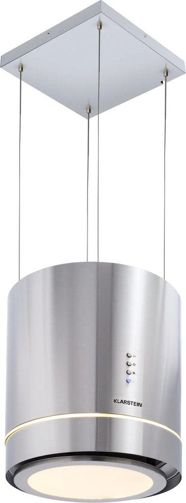 Klarstein Tron Ambience, hotă tip insulă, Ø 38 cm, convecție 540 m³/h, LED, oțel inoxidabil