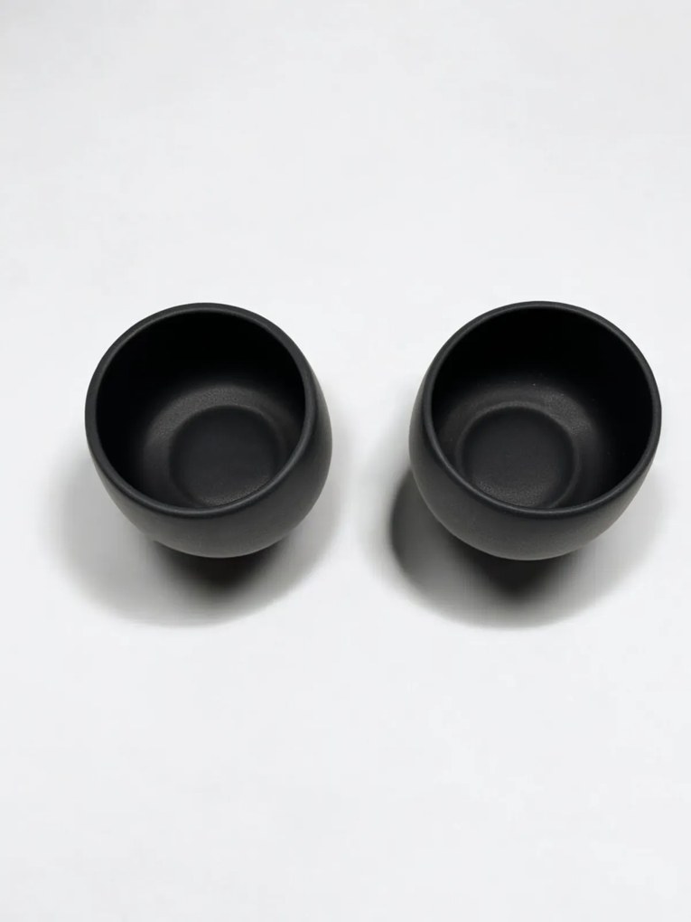 Set 2 Pahare Cafea NOVUM Vulcano Cappucino (Negru Carbon Mat 330ml) Flat White, Latte, Cappucino