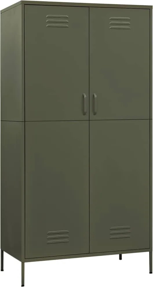 vidaXL Șifonier, verde măslniu, 90x50x180 cm oțel
