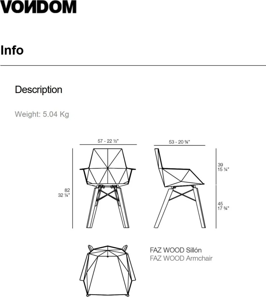 Set de 4 scaune cu brate de interior design modern premium FAZ CHAIR lemn 54294