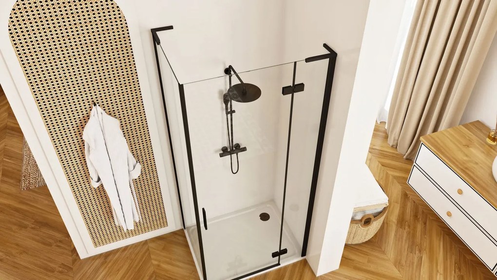Cabina dus REA Hugo Black 100x80