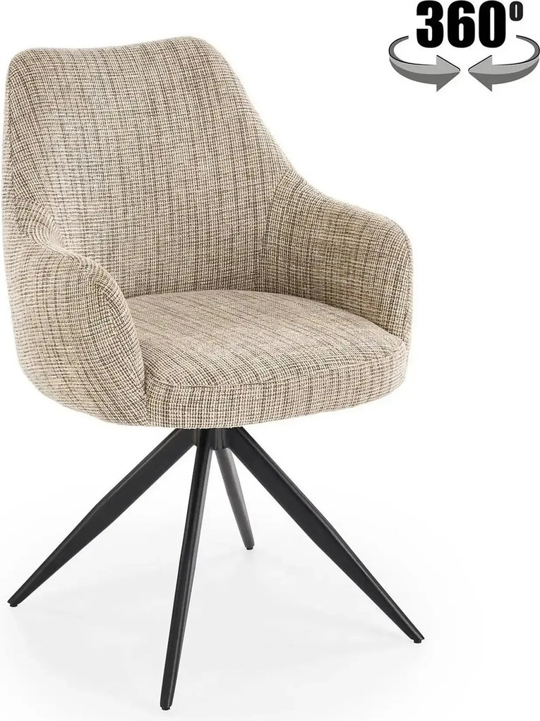 Scaun K564, bej/negru, stofa clasica/otel, 60x63x87 cm