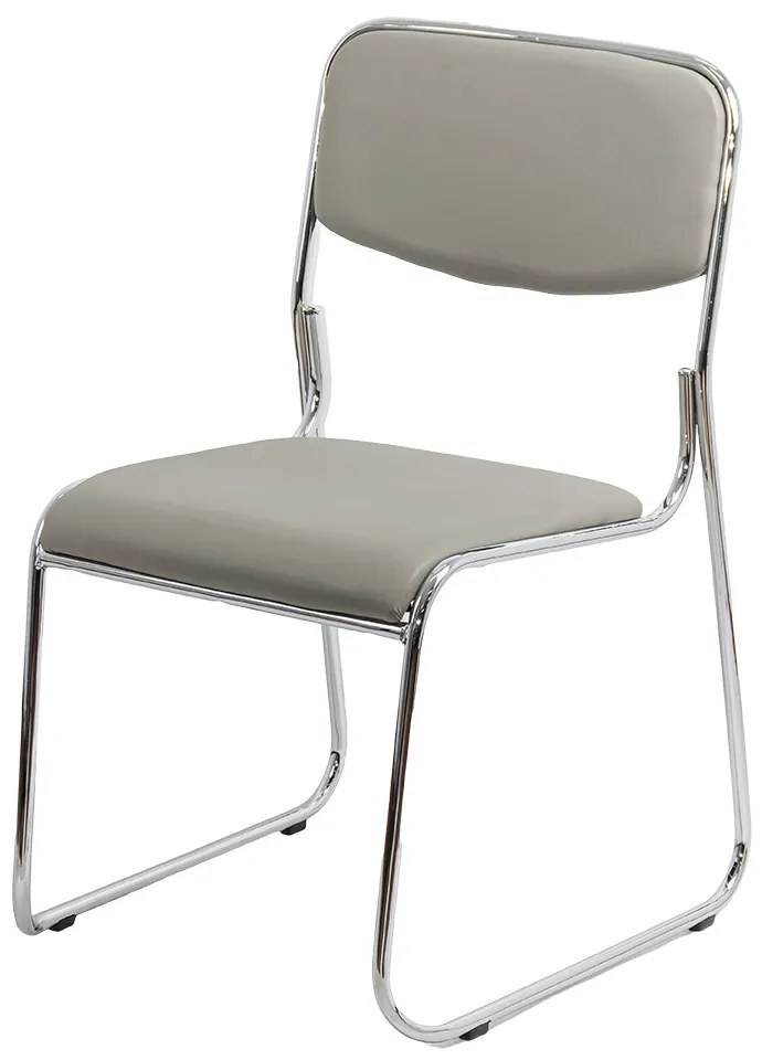 Scaun de așteptare HRC 604 gri din piele ecologică suprapozabil