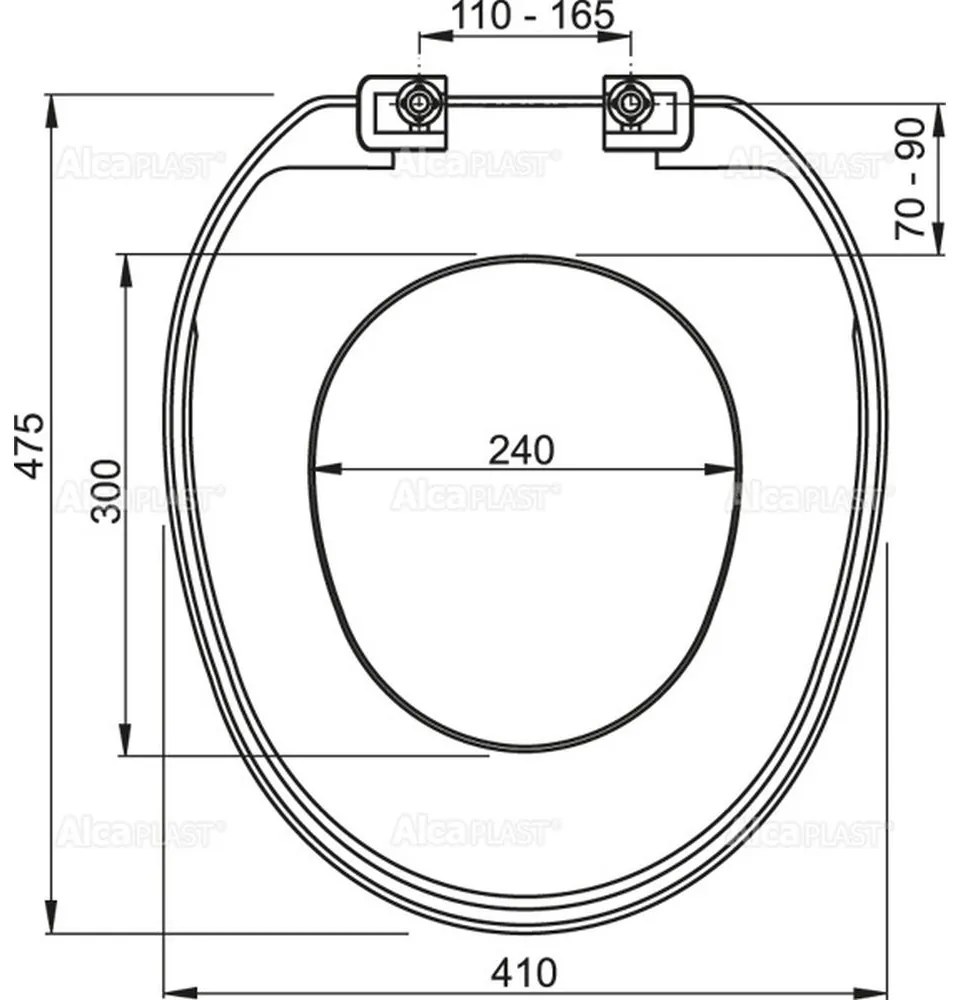 Capac WC, alb 475x410 mm