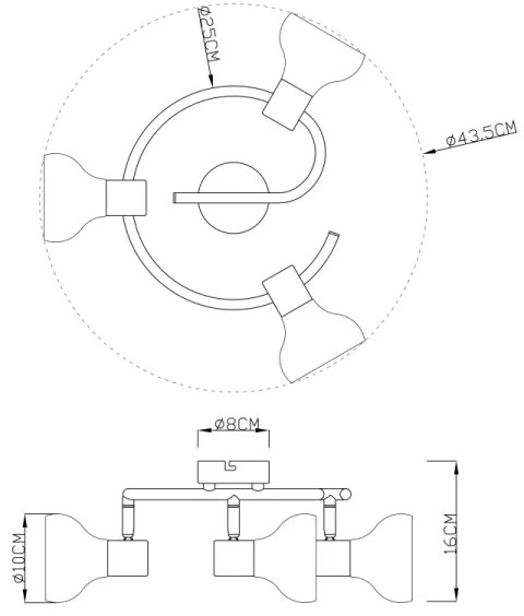 Globo 54921-3 - Lampă spot LOTHAR 3xE14/40W/230V