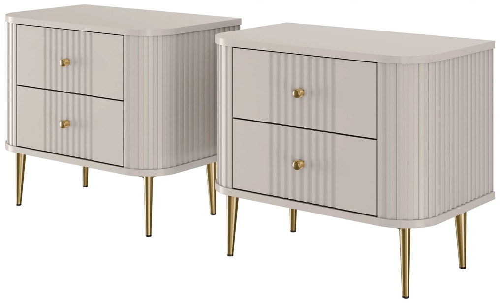 Set noptiera Vesper 56 cm - cashmir / picioare aurii