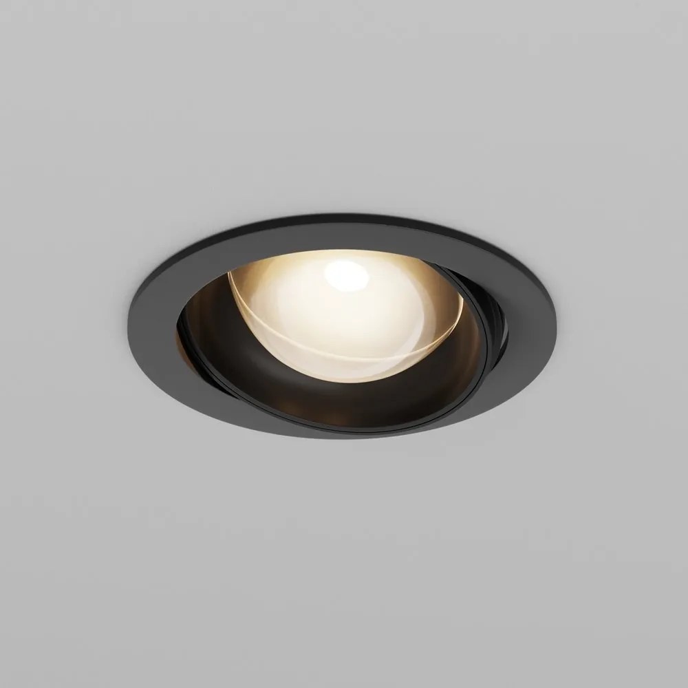 Spot incastrabil LED directionabil IP44 Lens negru 3000K 12W