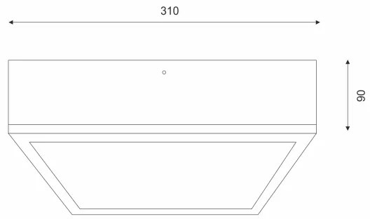 Plafonieră NATURAL SQUARE 2xE27/15W/230V 31x31 cm pin/negru