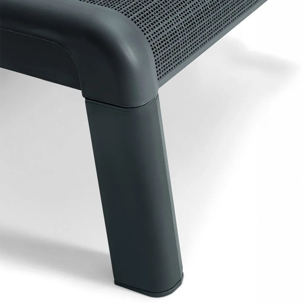 Șezlong Mallorca din plastic, grafit