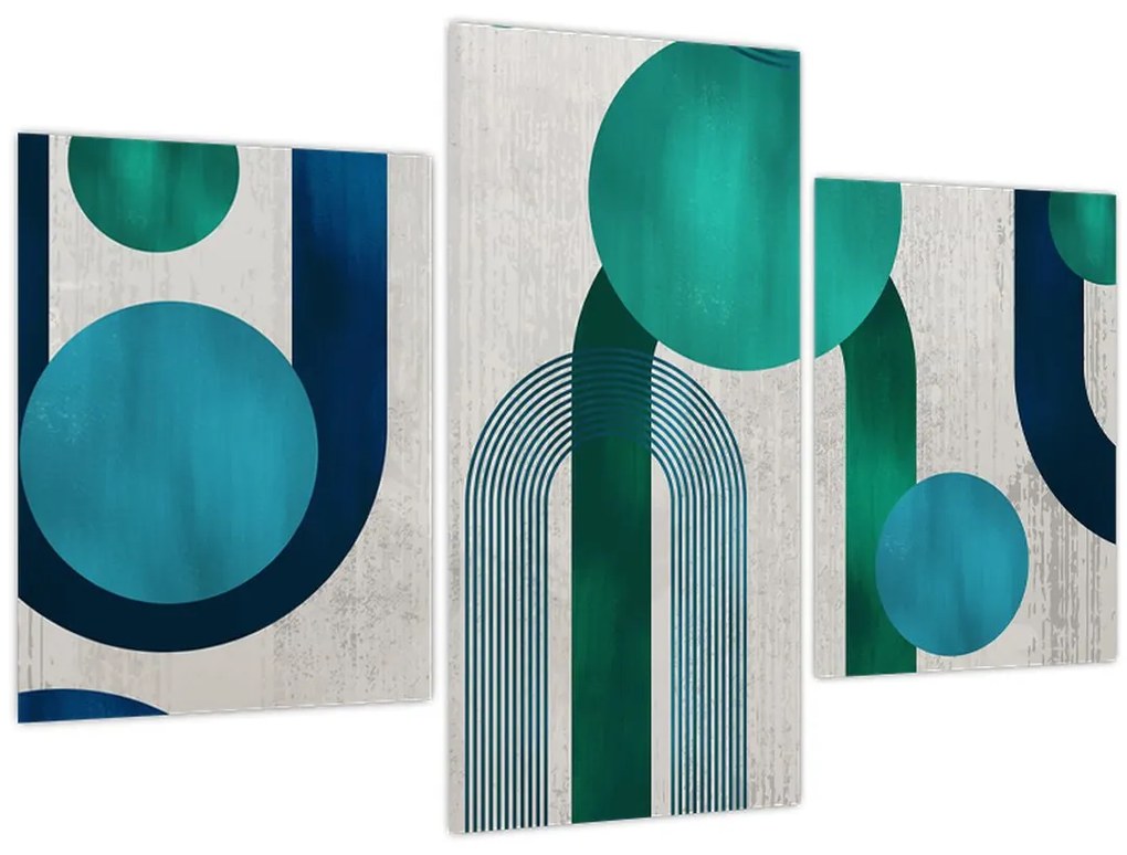 Tablou - Linii și forme circulare (90x60 cm)