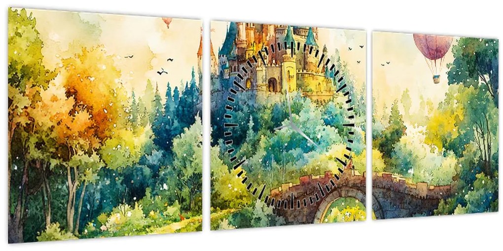 Tablou - Castel de Poveste (cu ceas) (90x30 cm)