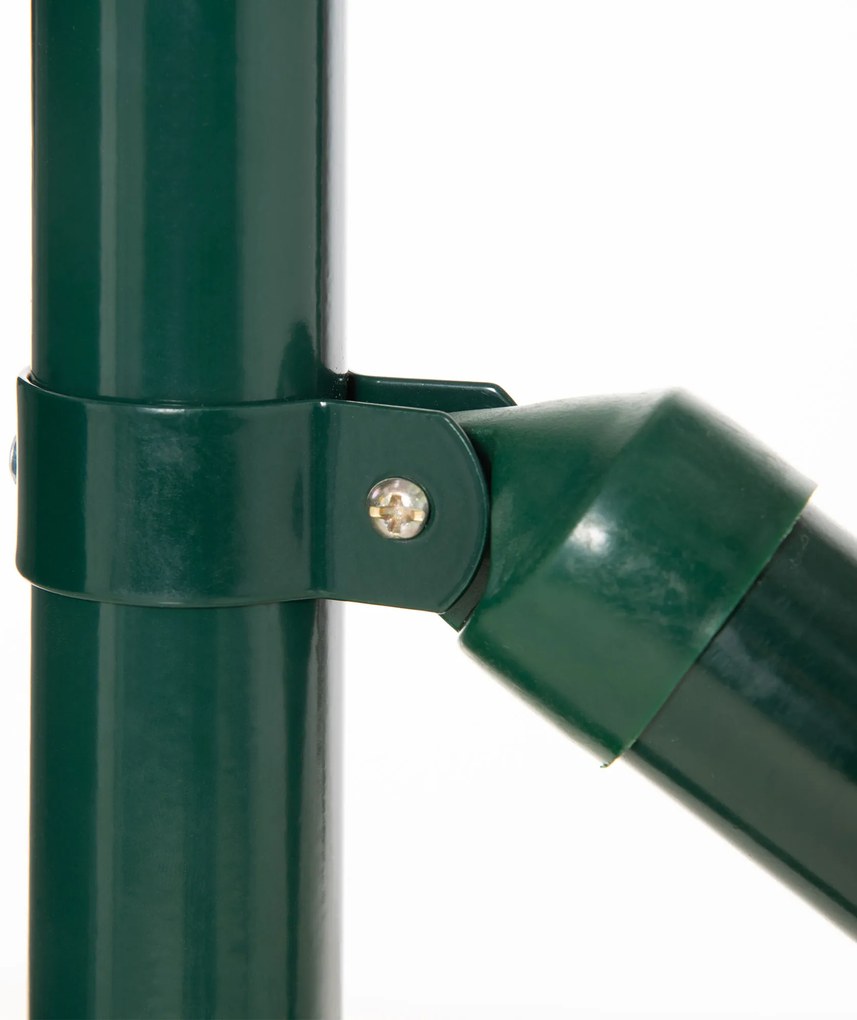 Outsunny Sârmă Sudată pentru Gard - Plasă 7,3L x 6,3l cm - Înălțime 2 m - Lungime 10 m - Stâlpi, Picioare de Forță Incluse - Oțel cu Acoperire din PVC Verde | Aosom Romania