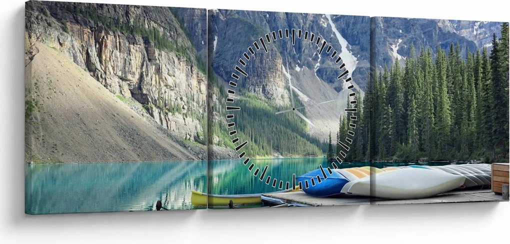 Tablou - Moraine Lake (cu ceas) (90x30 cm)