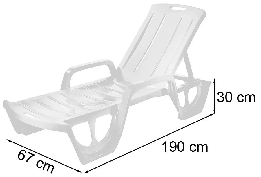 Șezlong de grădină Florida alb