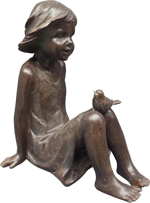 Decoratiune de masa, din rasina, copil si pasare, The toddler
