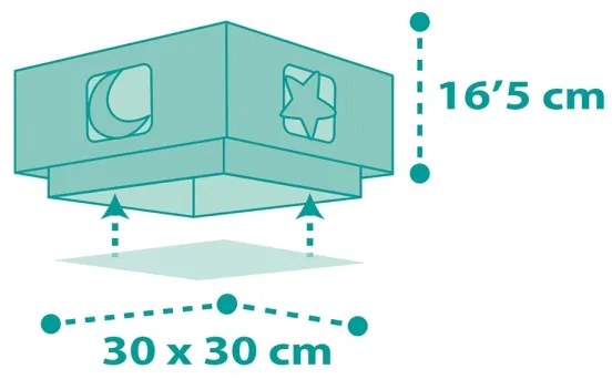 Plafonieră pentru copii MOONLIGHT 2xE27/60W/230V verde Dalber 63236H
