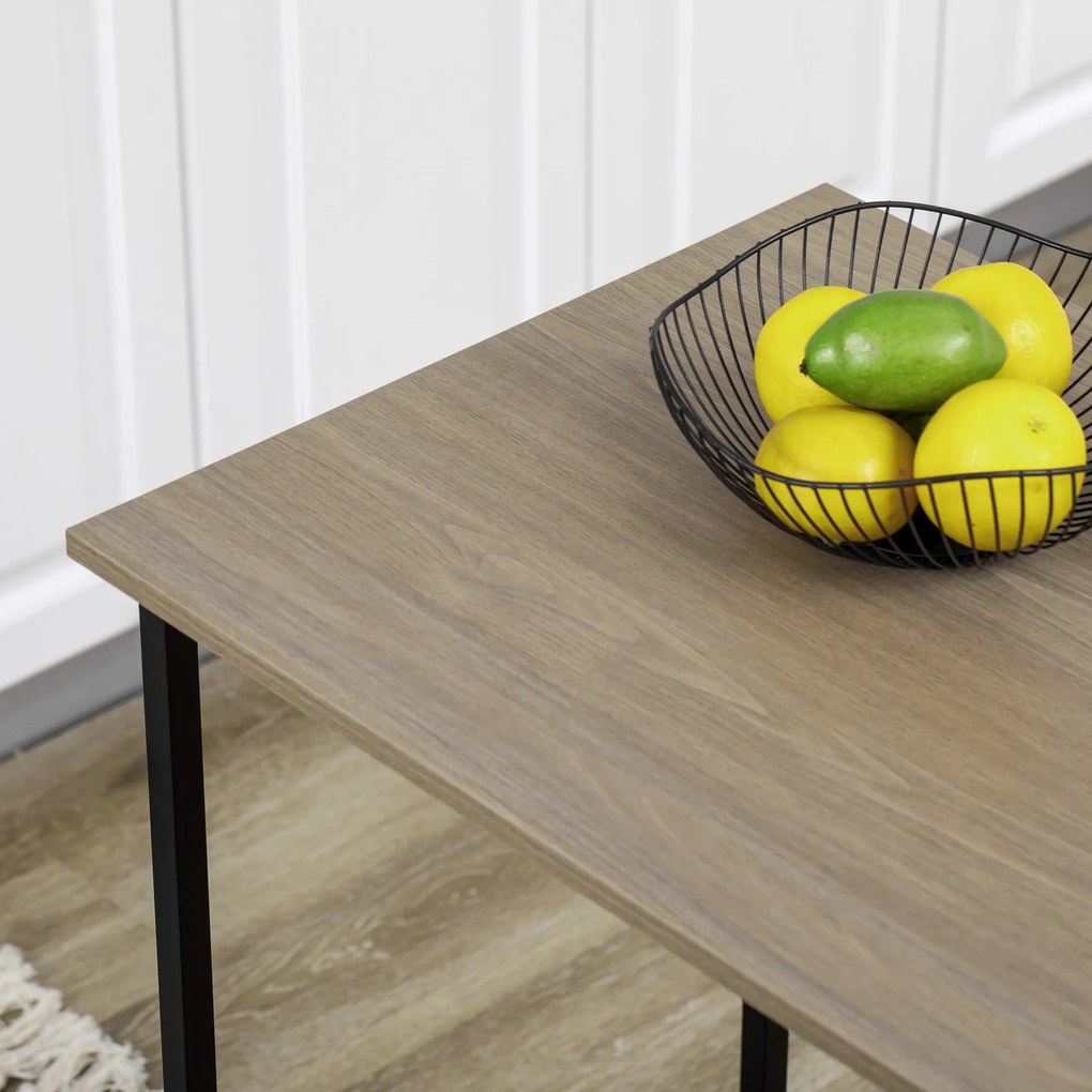 HOMCOM Insulă centrală masă de bar cu masă rabatabilă și 3 rafturi 120 x 76 x 91,4 cm gri deschis | Aosom Romania