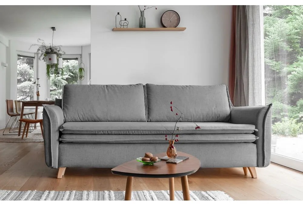 Canapea gri extensibilă 225 cm Charming Charlie – Miuform