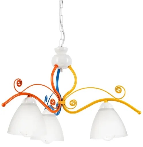 Lustră pe lanț RETRO 3xE27/60W/230V alb/colorat