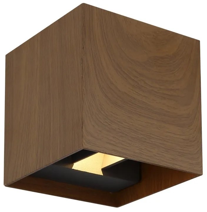 Aplica LED cu spot pentru iluminat exterior design modern IP54 Veronika maro inchis 10x10cm