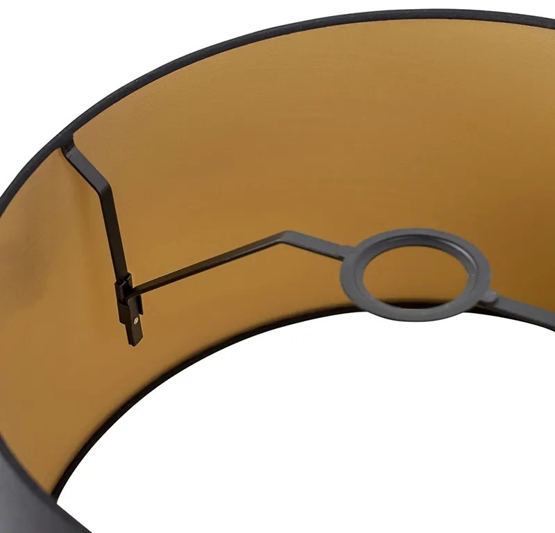 Abajur din bumbac negru cu interior auriu 40/35/22