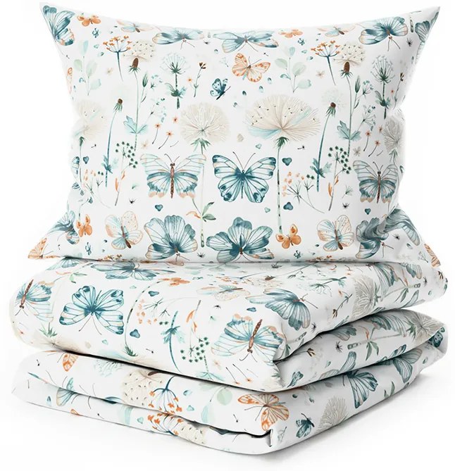 Lenjerie de pat din bumbac pentru patut ELIVINE albă Dimensiunile lenjeriei: 45 x 65 cm | 90 x 135 cm