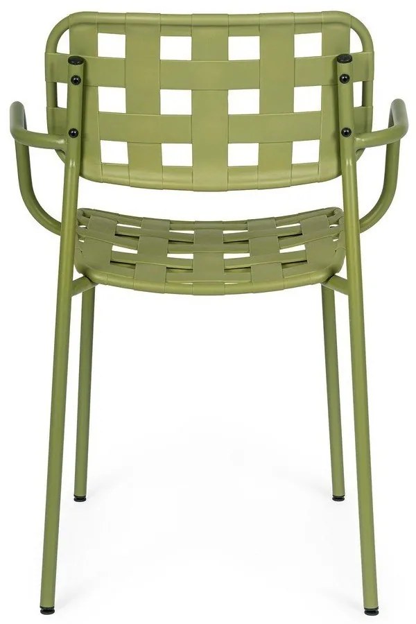 Scaune de grădină verzi 4 buc. din metal Clover – Bizzotto