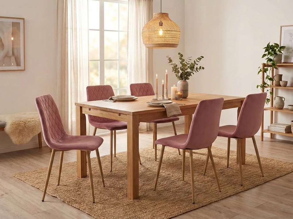 Scaun bucatarie TURIN din catifea roz