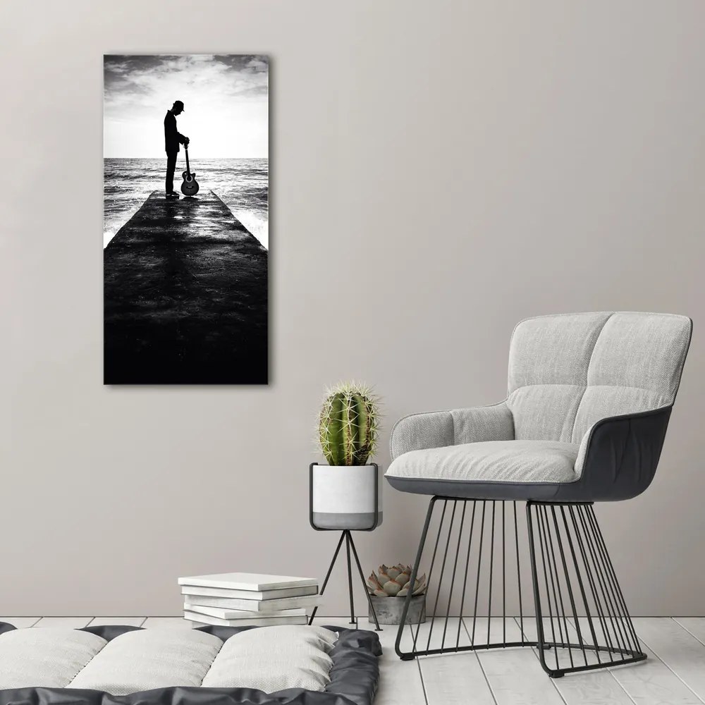 Imprimare tablou canvas Chitarist pe dig