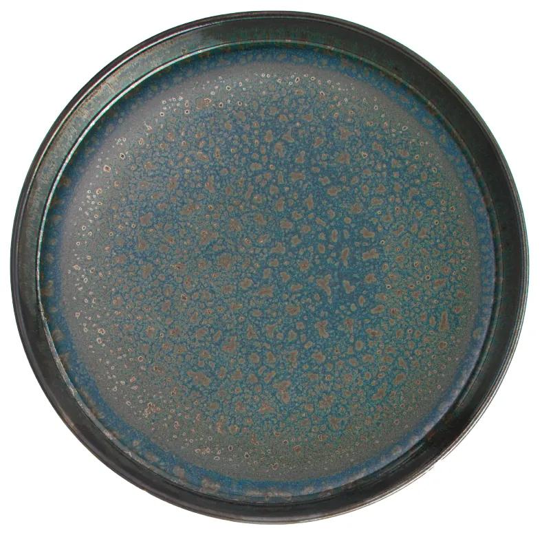 Set 108 Piese Verometal Glazura Albastru Verde Metalic Bronz Metalic Gri, Mat Argintiu ( Farfurie 25 cm, Farfurie 20 cm si Bol 450 ml )