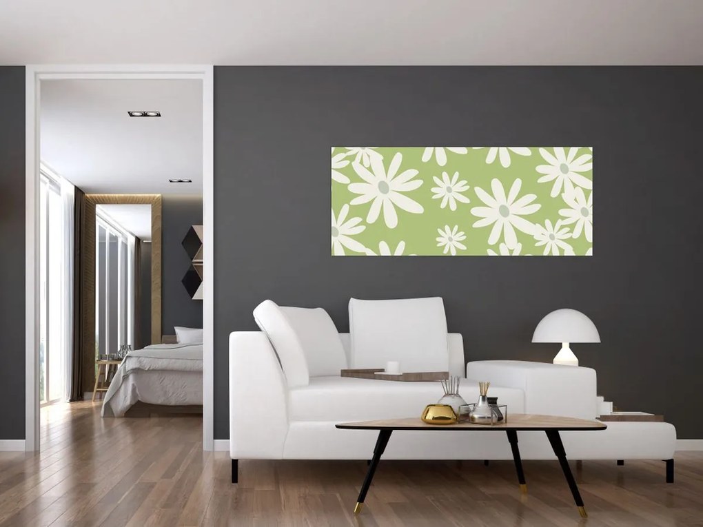 Tablou - Hippies, flori verzi N⁰1 (120x50 cm)