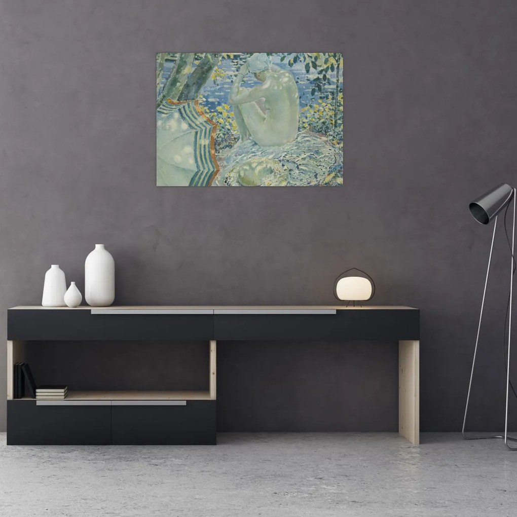 Tablou - Frederick Carl Frieseke, On the Bank, reproducere (70x50 cm)