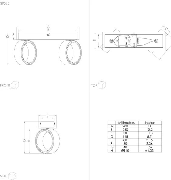 Spot LED Eglo 39585 ALBARIZA 2xLED/4,6W/230V 3000K