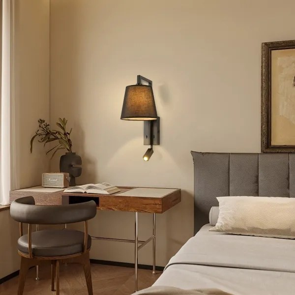 Lampă LED de perete Brilagi RAYA 1xE14/40W/230V + LED/3W negru