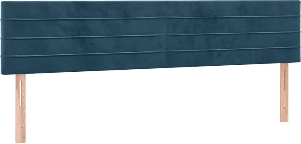 vidaXL Tăblii de pat, albastru închis, 200x5x78/88 cm, catifea