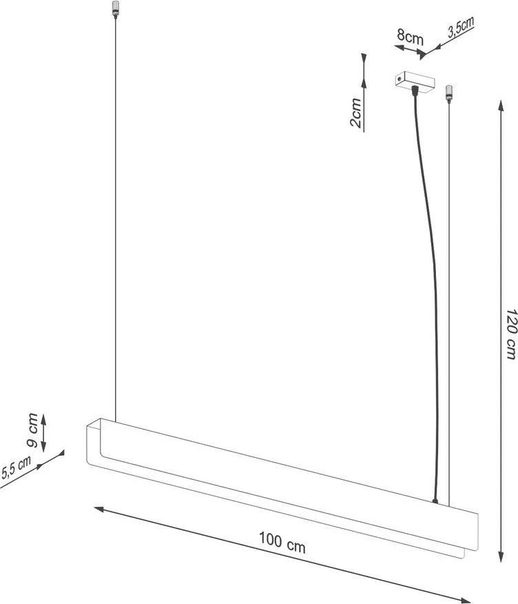 Lustră neagră LED din metal Nebula – Sollux