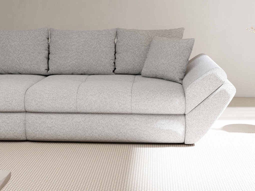 Canapea extensibilă dumonde cu ladă de depozitare si sezut confortabil din spuma high-density, Loana Euphoria Dove 300x100 cm